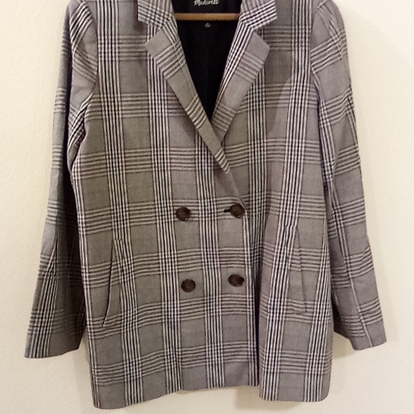 Madewell Plaid Double-Breasted Women's Jacket - Picture 3 of 4